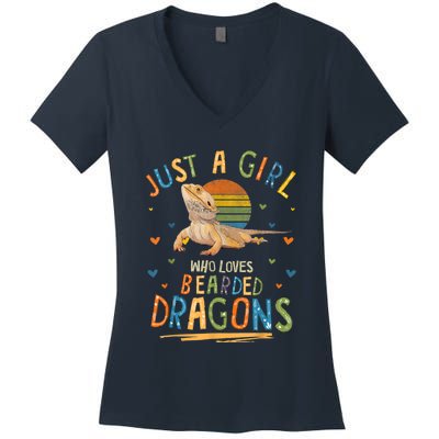 Just A Girl Who Loves Bearded Dragons Women's V-Neck T-Shirt