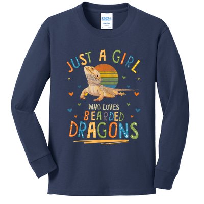 Just A Girl Who Loves Bearded Dragons Kids Long Sleeve Shirt