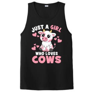 Just A Girl Who Loves Cows Cute Cow Lover Cow Print PosiCharge Competitor Tank