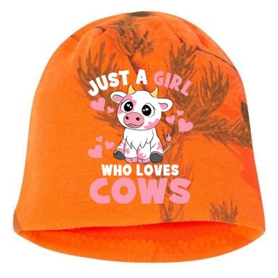 Just A Girl Who Loves Cows Cute Cow Lover Cow Print Kati - Camo Knit Beanie