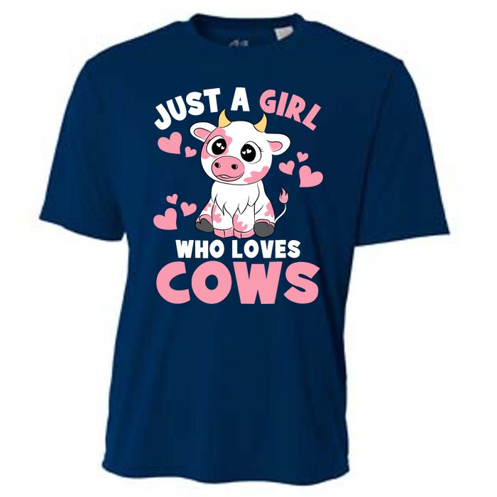 Just A Girl Who Loves Cows Cute Cow Lover Cow Print Cooling Performance Crew T-Shirt