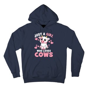 Just A Girl Who Loves Cows Cute Cow Lover Cow Print Hoodie