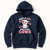 Just A Girl Who Loves Cows Cute Cow Lover Cow Print Hoodie