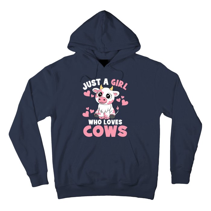 Just A Girl Who Loves Cows Cute Cow Lover Cow Print Hoodie