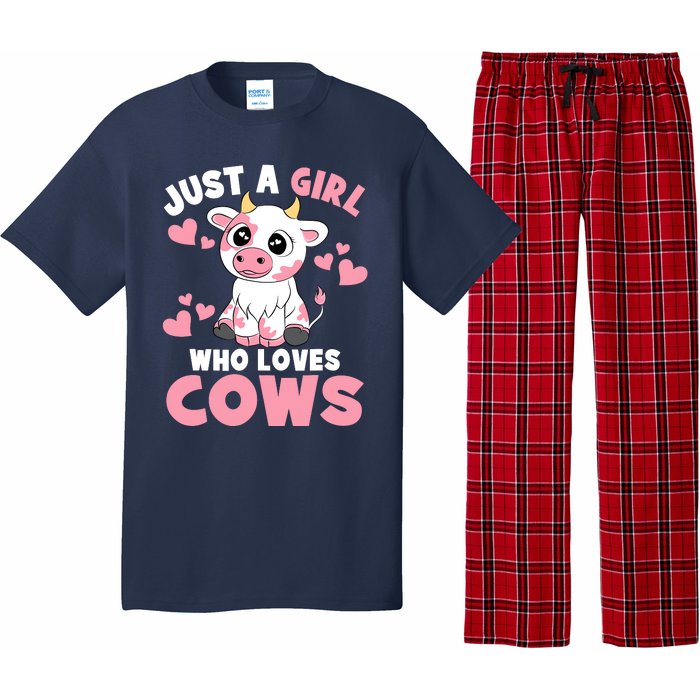 Just A Girl Who Loves Cows Cute Cow Lover Cow Print Pajama Set