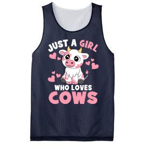 Just A Girl Who Loves Cows Cute Cow Lover Cow Print Mesh Reversible Basketball Jersey Tank