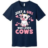 Just A Girl Who Loves Cows Cute Cow Lover Cow Print Premium T-Shirt