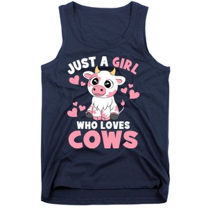 Just A Girl Who Loves Cows Cute Cow Lover Cow Print Tank Top