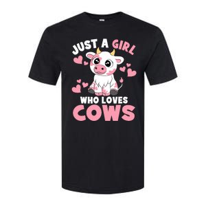 Just A Girl Who Loves Cows Cute Cow Lover Cow Print Softstyle CVC T-Shirt