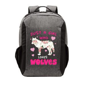 Just A Girl Who Loves Wolves Funny Wolf Doglike Lover Outfit Vector Backpack