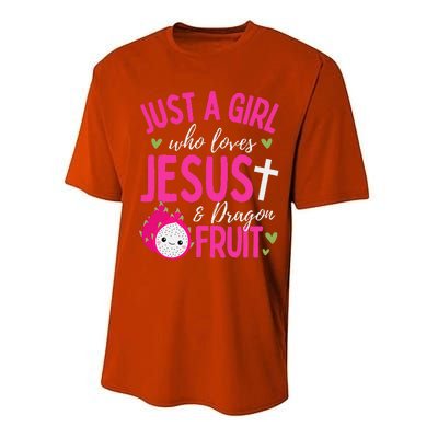 Just A Girl Who Loves Jesus And Dragon Fruit Christian Kawai Performance Sprint T-Shirt