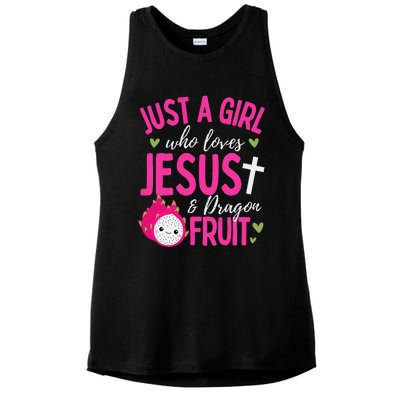 Just A Girl Who Loves Jesus And Dragon Fruit Christian Kawai Ladies PosiCharge Tri-Blend Wicking Tank