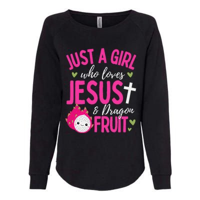 Just A Girl Who Loves Jesus And Dragon Fruit Christian Kawai Womens California Wash Sweatshirt