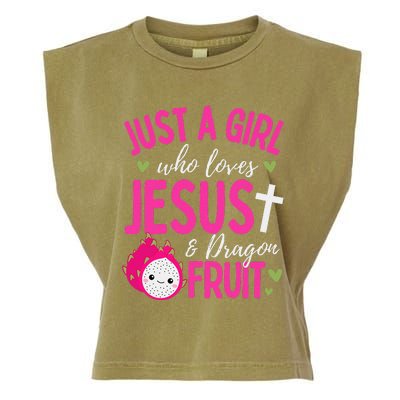 Just A Girl Who Loves Jesus And Dragon Fruit Christian Kawai Garment-Dyed Women's Muscle Tee