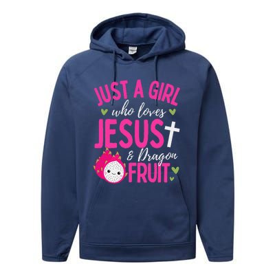 Just A Girl Who Loves Jesus And Dragon Fruit Christian Kawai Performance Fleece Hoodie