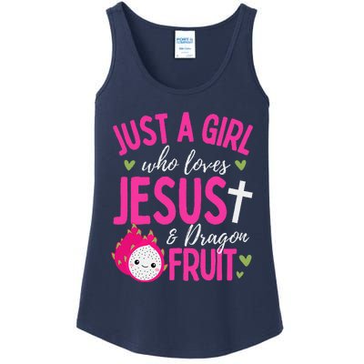 Just A Girl Who Loves Jesus And Dragon Fruit Christian Kawai Ladies Essential Tank