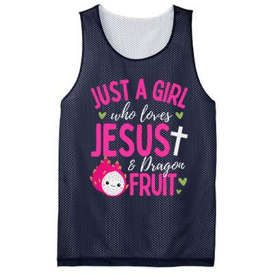 Just A Girl Who Loves Jesus And Dragon Fruit Christian Kawai Mesh Reversible Basketball Jersey Tank