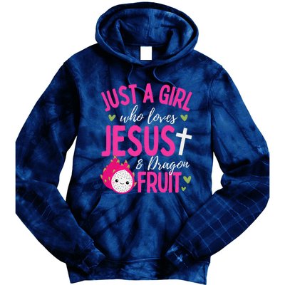 Just A Girl Who Loves Jesus And Dragon Fruit Christian Kawai Tie Dye Hoodie