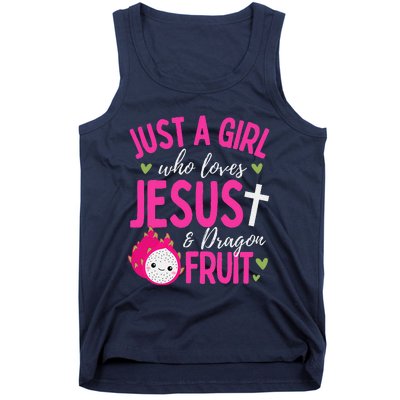 Just A Girl Who Loves Jesus And Dragon Fruit Christian Kawai Tank Top