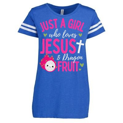 Just A Girl Who Loves Jesus And Dragon Fruit Christian Kawai Enza Ladies Jersey Football T-Shirt