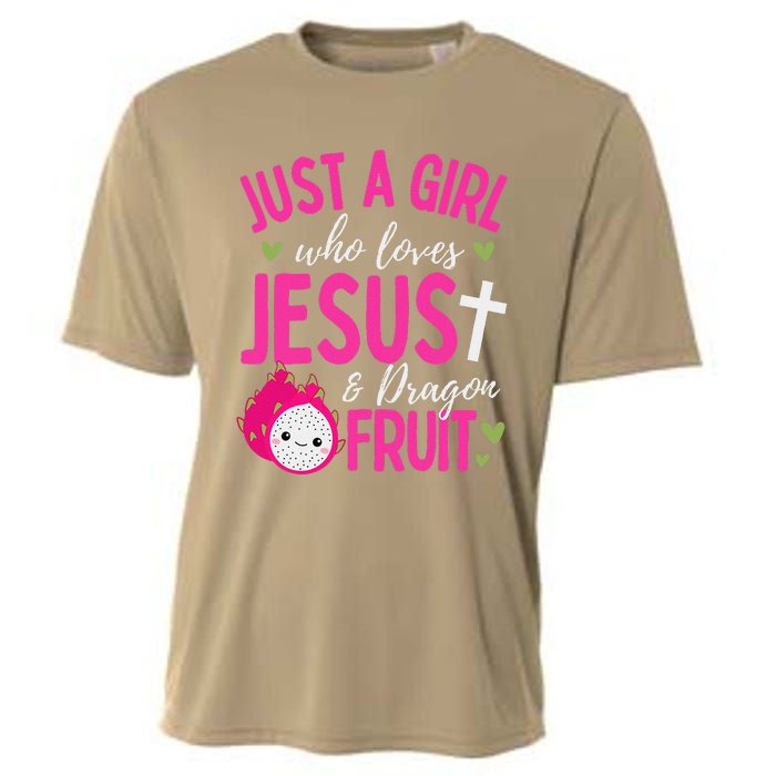 Just A Girl Who Loves Jesus And Dragon Fruit Christian Kawai Cooling Performance Crew T-Shirt