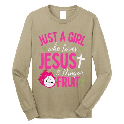 Just A Girl Who Loves Jesus And Dragon Fruit Christian Kawai Long Sleeve Shirt