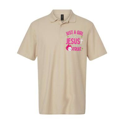 Just A Girl Who Loves Jesus And Dragon Fruit Christian Kawai Softstyle Adult Sport Polo