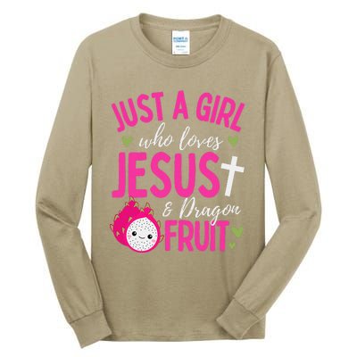 Just A Girl Who Loves Jesus And Dragon Fruit Christian Kawai Tall Long Sleeve T-Shirt