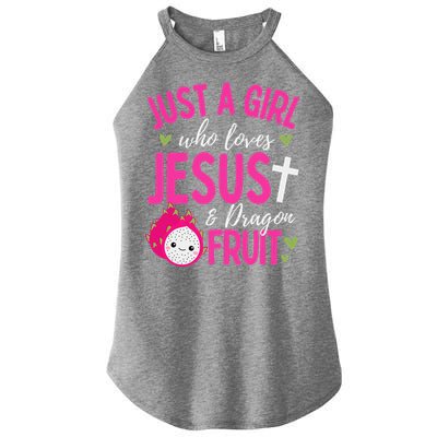 Just A Girl Who Loves Jesus And Dragon Fruit Christian Kawai Women's Perfect Tri Rocker Tank