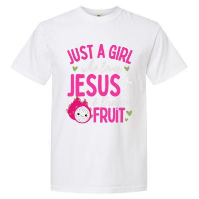 Just A Girl Who Loves Jesus And Dragon Fruit Christian Kawai Garment-Dyed Heavyweight T-Shirt