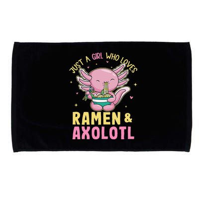 Just A Girl Who Love Ramen And Axolotl Kawaii Anime Japanese Microfiber Hand Towel