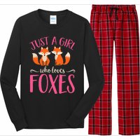 Just A Girl Who Loves Foxes Animal Lover Cute Fox Long Sleeve Pajama Set