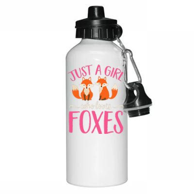 Just A Girl Who Loves Foxes Animal Lover Cute Fox Aluminum Water Bottle