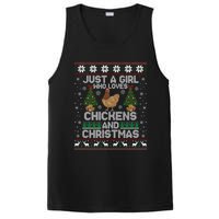 Just A Girl Who Loves Christmas And Chicken Ugly Gift PosiCharge Competitor Tank