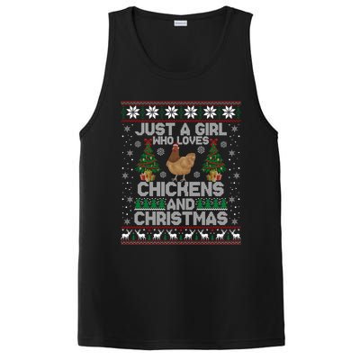 Just A Girl Who Loves Christmas And Chicken Ugly Gift PosiCharge Competitor Tank