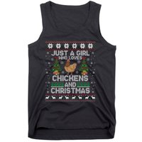 Just A Girl Who Loves Christmas And Chicken Ugly Gift Tank Top