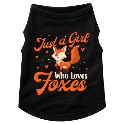 Just A Girl Who Loves Foxes Fox Lover Zookeeper Doggie Tank