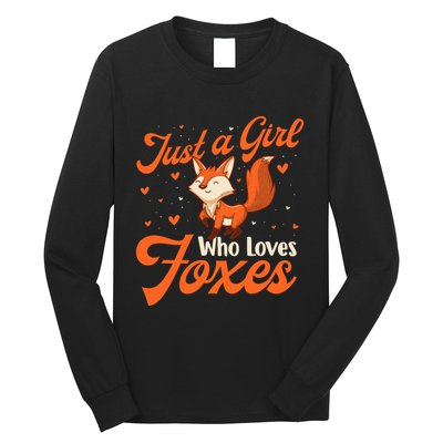 Just A Girl Who Loves Foxes Fox Lover Zookeeper Long Sleeve Shirt
