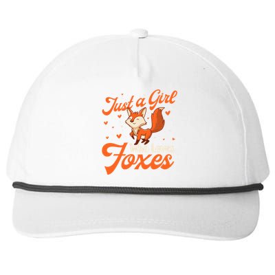 Just A Girl Who Loves Foxes Fox Lover Zookeeper Snapback Five-Panel Rope Hat