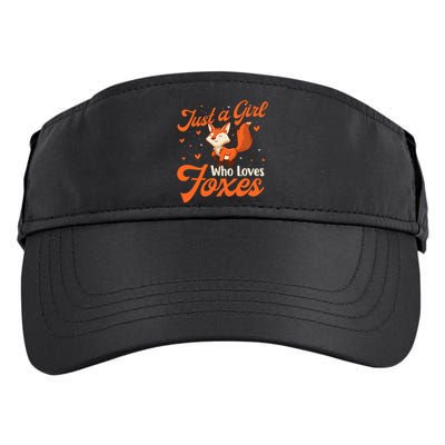 Just A Girl Who Loves Foxes Fox Lover Zookeeper Adult Drive Performance Visor