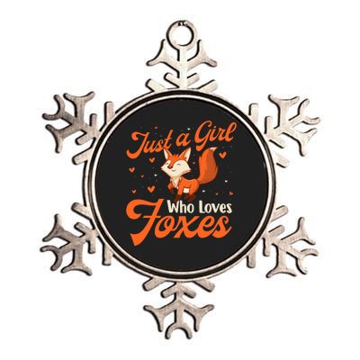 Just A Girl Who Loves Foxes Fox Lover Zookeeper Metallic Star Ornament