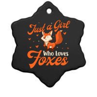 Just A Girl Who Loves Foxes Fox Lover Zookeeper Ceramic Star Ornament