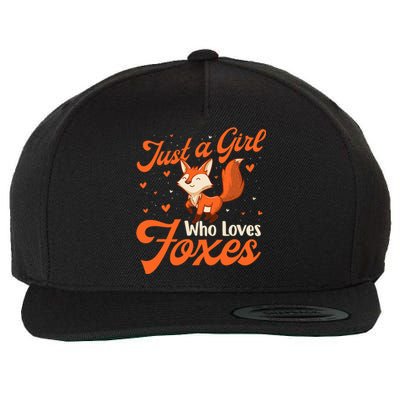 Just A Girl Who Loves Foxes Fox Lover Zookeeper Wool Snapback Cap