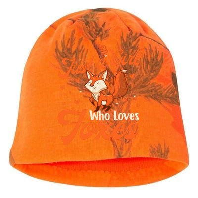 Just A Girl Who Loves Foxes Fox Lover Zookeeper Kati - Camo Knit Beanie