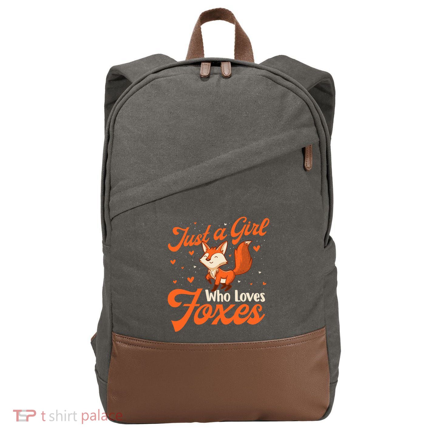 Just A Girl Who Loves Foxes Fox Lover Zookeeper Cotton Canvas Backpack