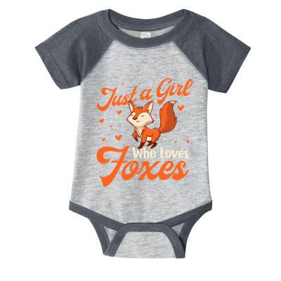 Just A Girl Who Loves Foxes Fox Lover Zookeeper Infant Baby Jersey Bodysuit