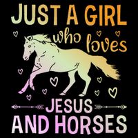 Just A Girl Who Loves Jesus And Horses 16 in Basic Backpack