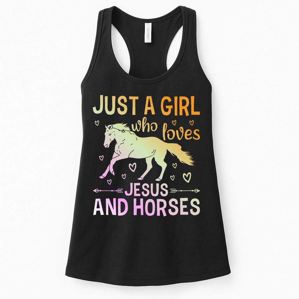Just A Girl Who Loves Jesus And Horses Womens Tank Top