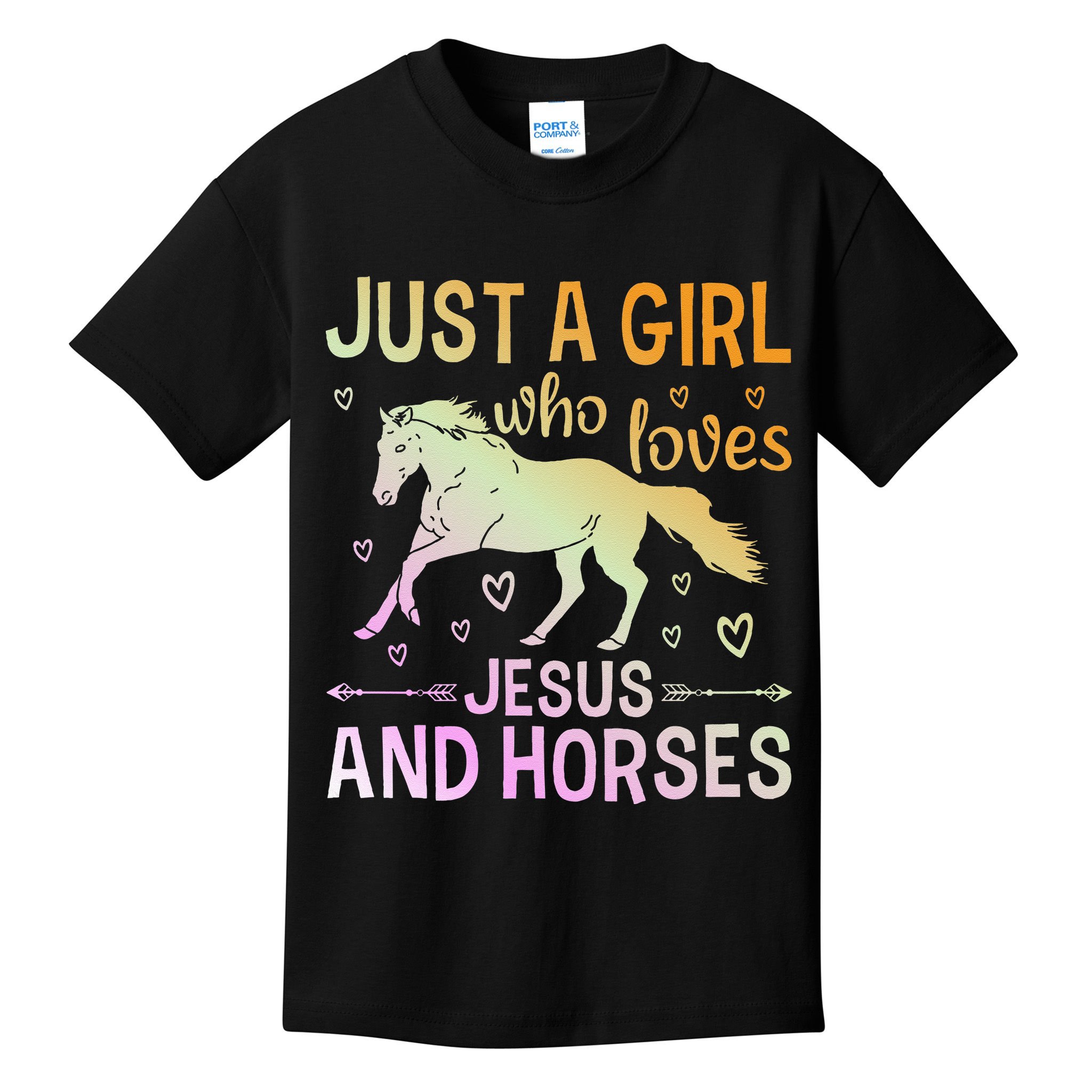 Just A Girl Who Loves Jesus And Horses Kids T-Shirt