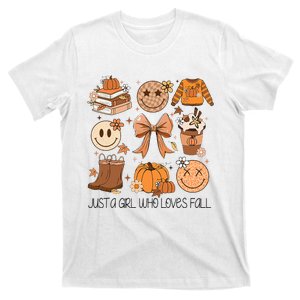 Just A Girl Who Loves Fall Pumpkin Spice Leaves Autumn T-Shirt